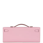 Hermes Kelly Cut Mauve Sylvestre Swift Rose Gold Hardware