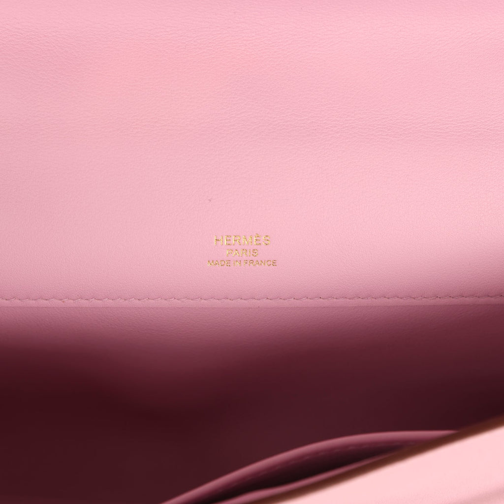 Hermes Kelly Cut Mauve Sylvestre Swift Rose Gold Hardware