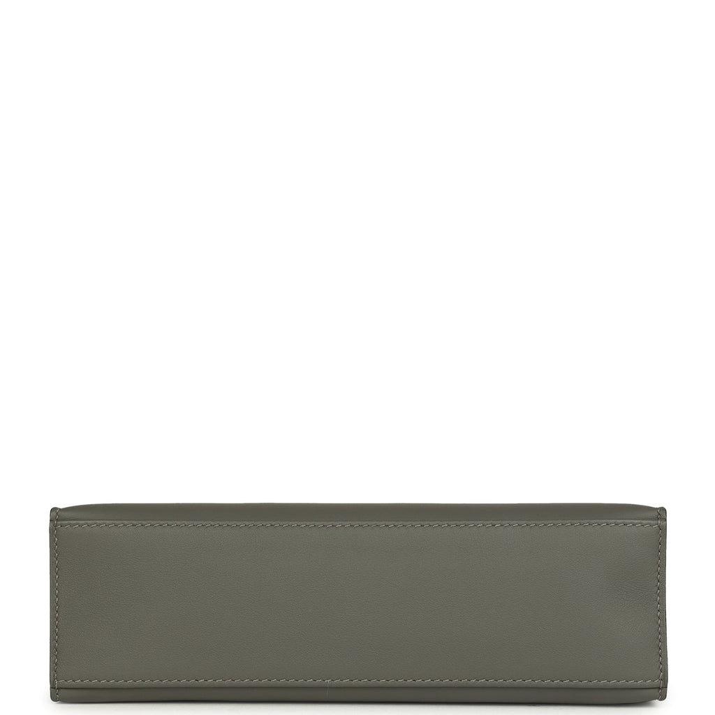 Hermes Special Order (HSS) Kelly Pochette Gris Meyer and Caban Swift Permabrass Hardware