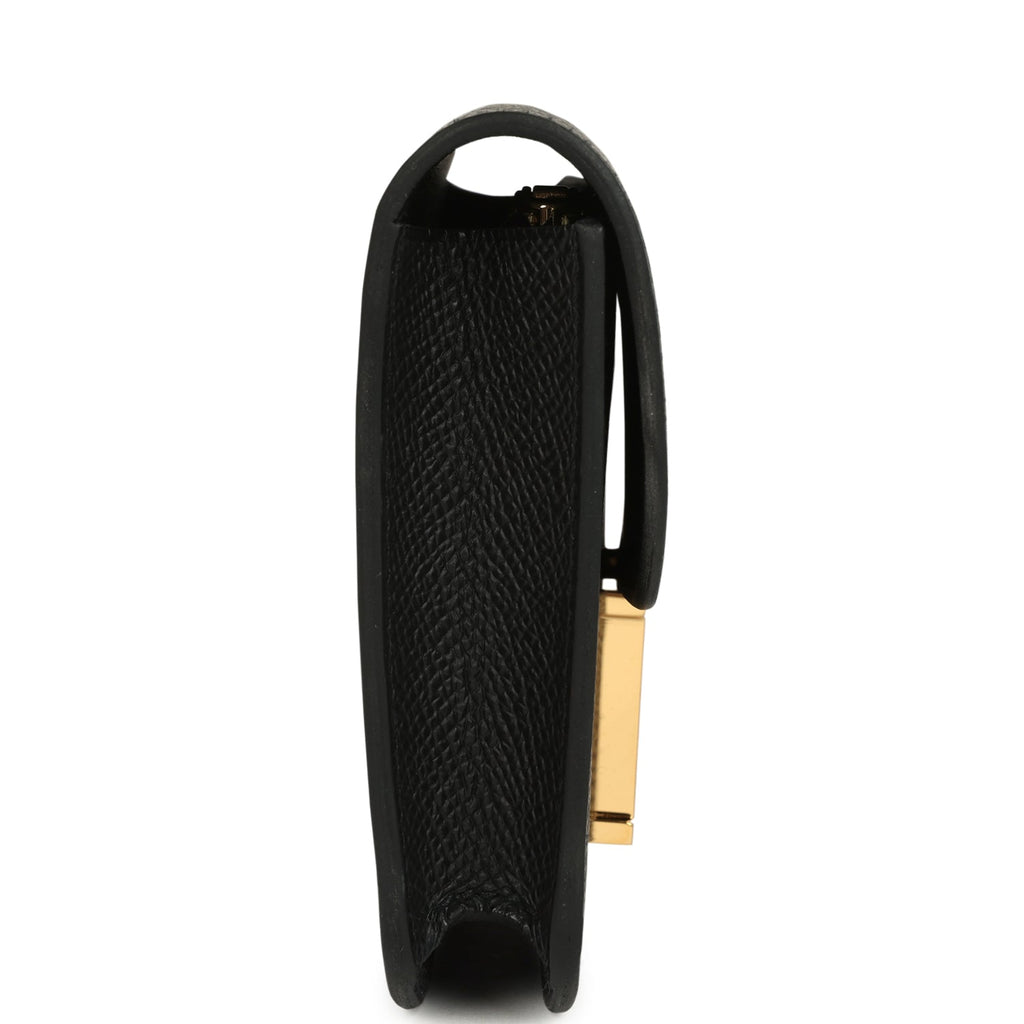 Hermes Constance Slim Wallet Black Epsom Gold Hardware
