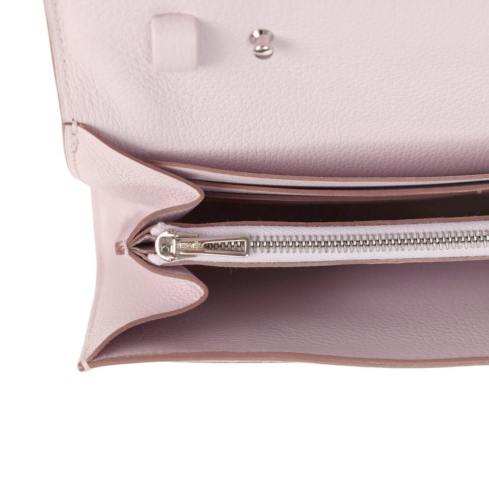 Hermes Constance Wallet To Go Mauve Pale Evercolor Palladium Hardware
