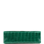 Hermes Kelly Pochette Vert Emeraude Shiny Alligator Gold Hardware
