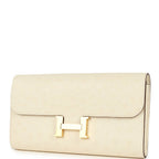Hermes Constance Wallet To Go Nata Ostrich Gold Hardware