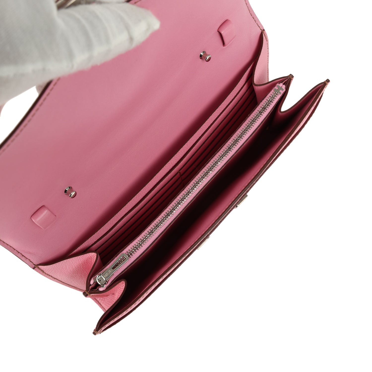 Hermes Constance Wallet To Go Bubblegum Epsom Palladium Hardware