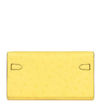 Hermes Kelly To Go Wallet Jaune Citron Ostrich Rose Gold Hardware