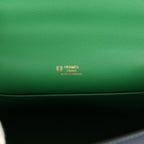 Hermes Special Order (HSS) Kelly Pochette Bleu Navy Verso Swift Rose Gold Hardware