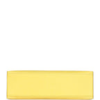 Hermes Kelly Pochette Jaune Citron Ostrich Palladium Hardware