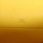 Hermes Kelly Pochette Jaune Citron Ostrich Palladium Hardware