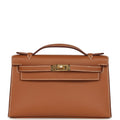 Hermes Kelly Pochette Gold Swift Gold Hardware