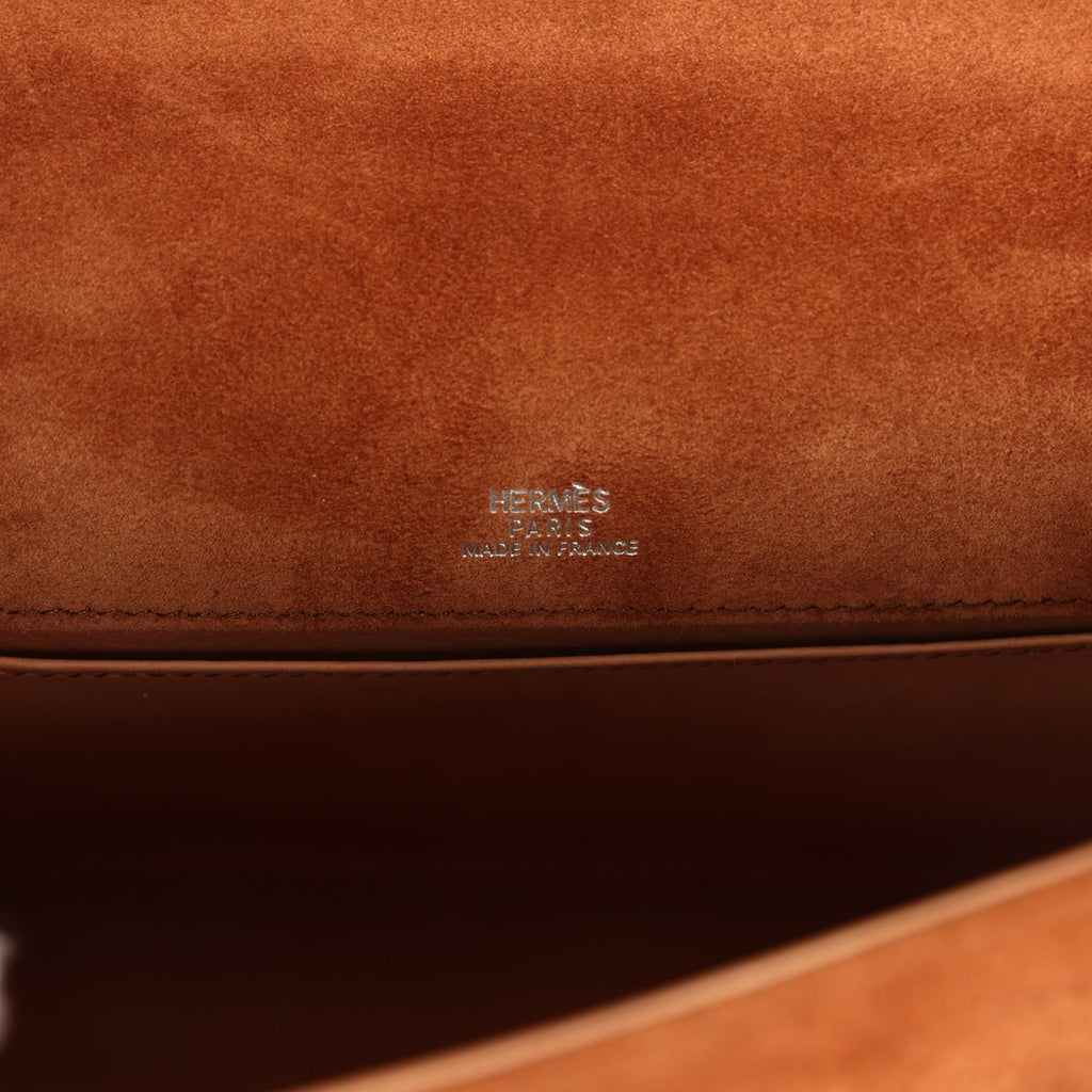 Vintage Hermes Kelly Pochette Fauve Doblis Palladium Hardware