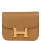 Hermes Constance Slim Wallet Biscuit Epsom Gold Hardware