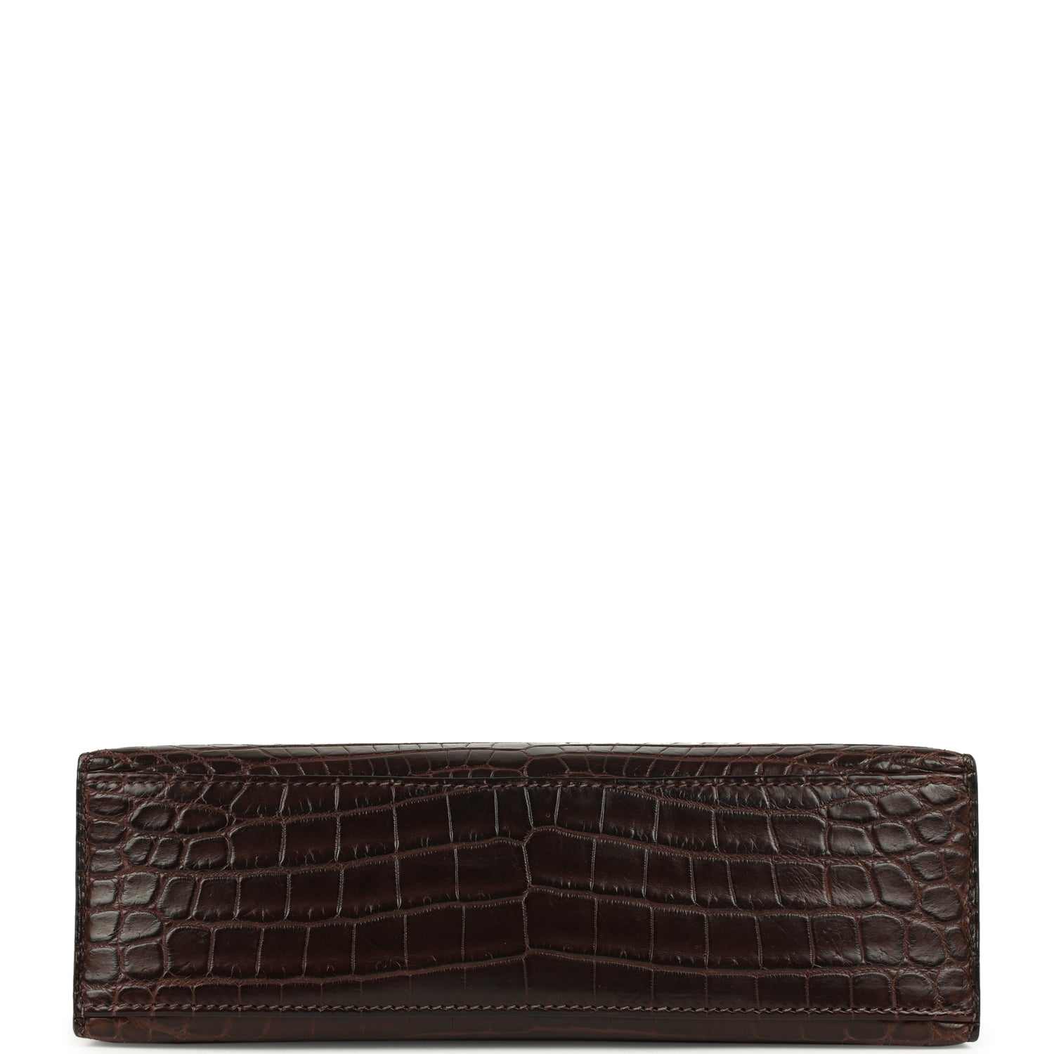 Vintage Hermes Kelly Pochette Havane Matte Niloticus Crocodile Palladium Hardware