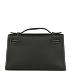 Hermes Special Order (HSS) Kelly Pochette Black Verso Swift Palladium Hardware