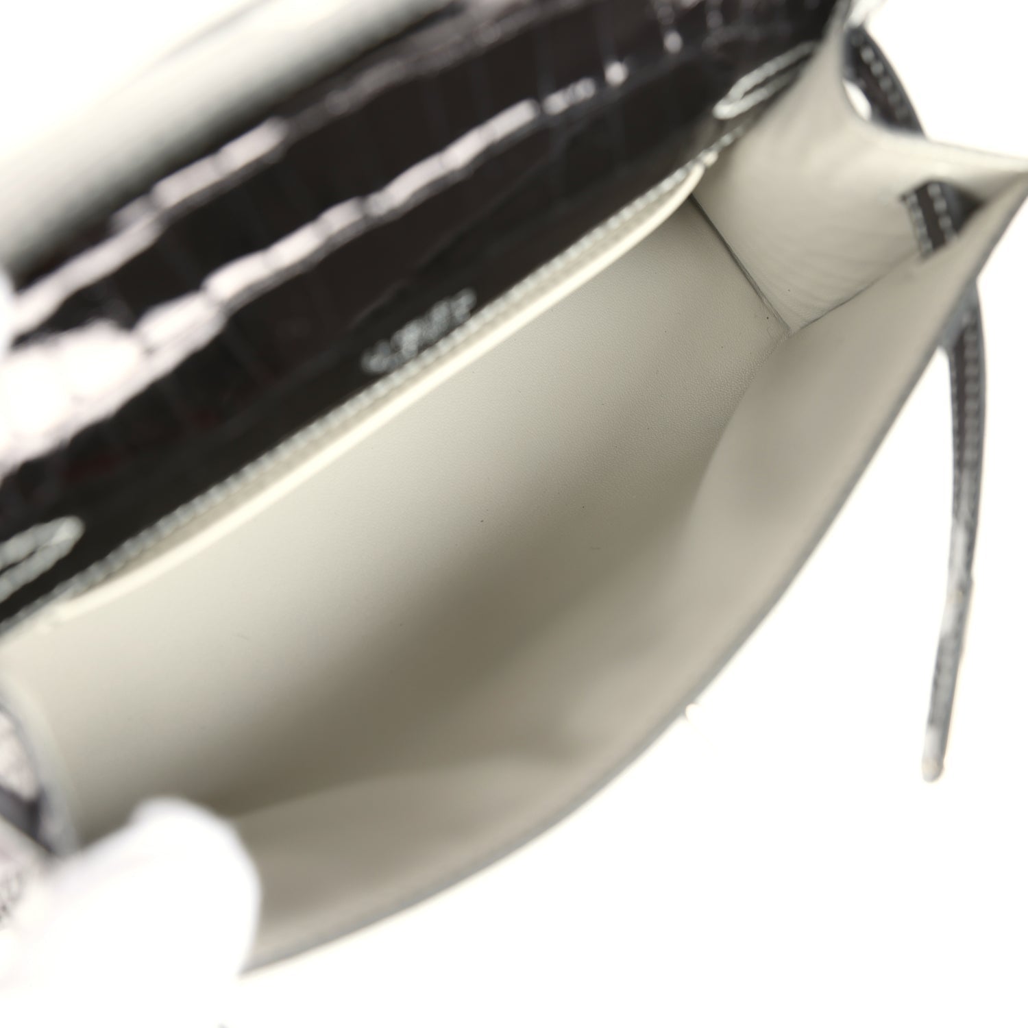 Hermes Special Order (HSS) Kelly Pochette Black Verso Shiny Alligator Palladium Hardware