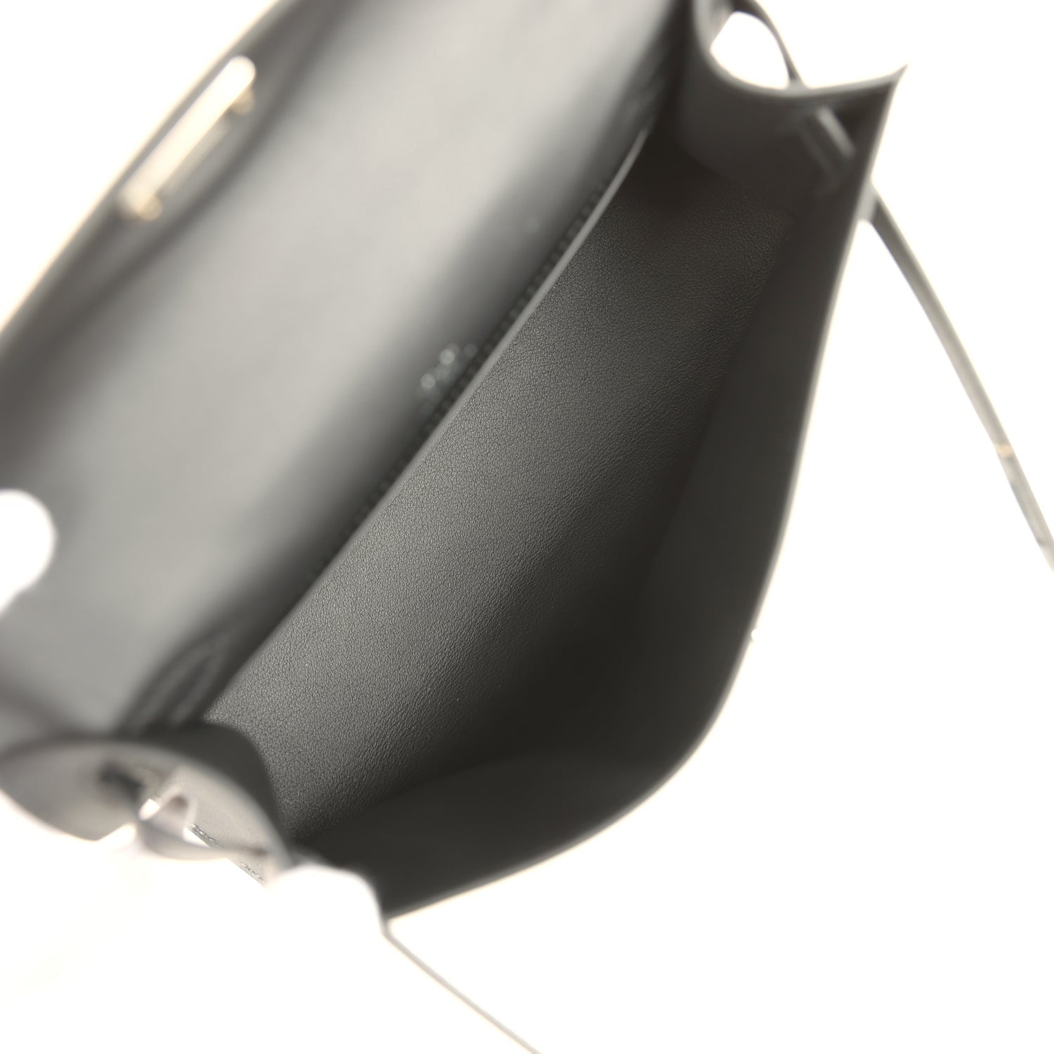Hermes Kelly Pochette Black Swift Palladium Hardware