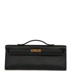 Hermes Kelly Cut Black Swift Gold Hardware