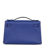 Hermes Kelly Pochette Bleu Electric Swift Gold Hardware