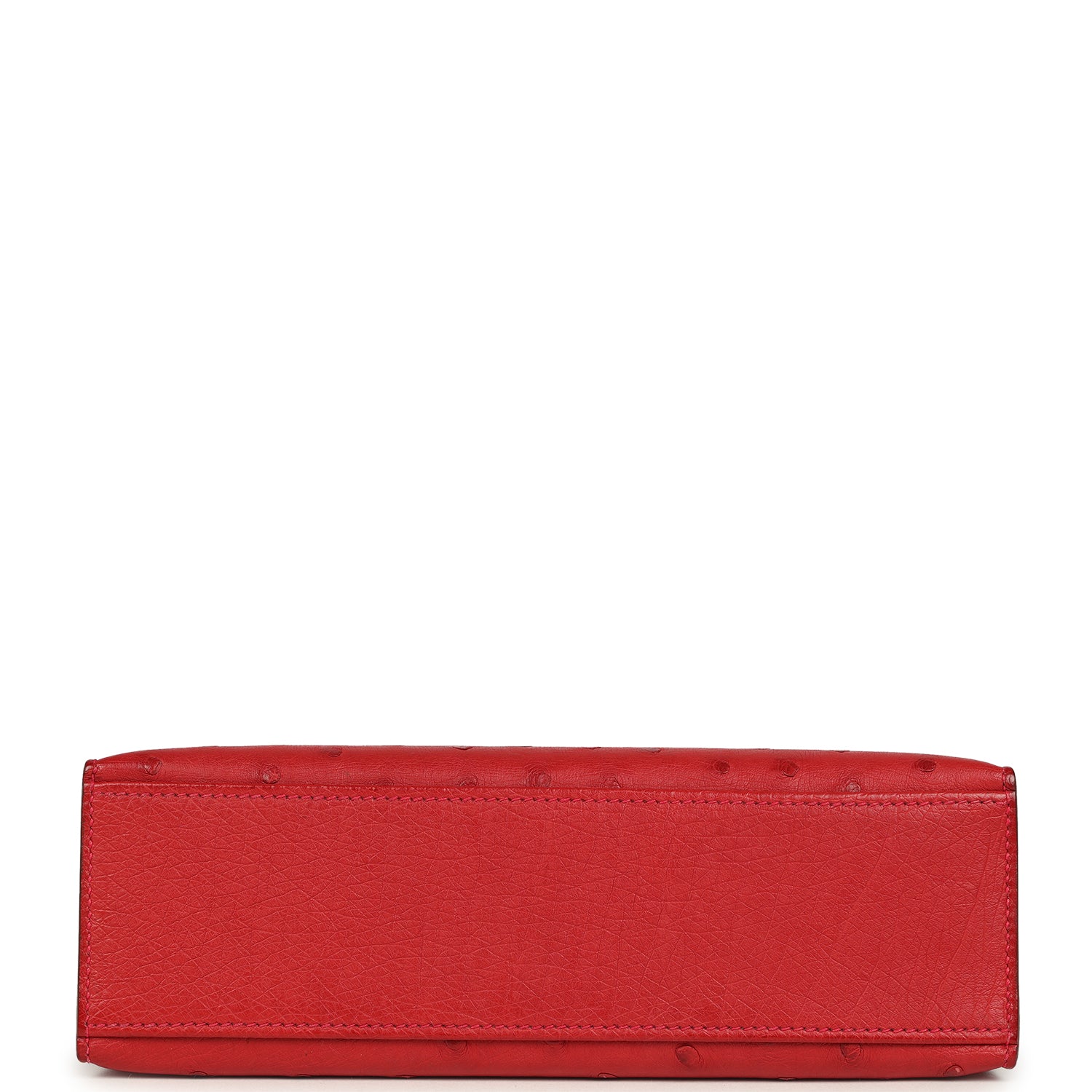 Hermes Kelly Pochette Rouge Vif Ostrich Gold Hardware