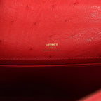 Hermes Kelly Pochette Rouge Vif Ostrich Gold Hardware