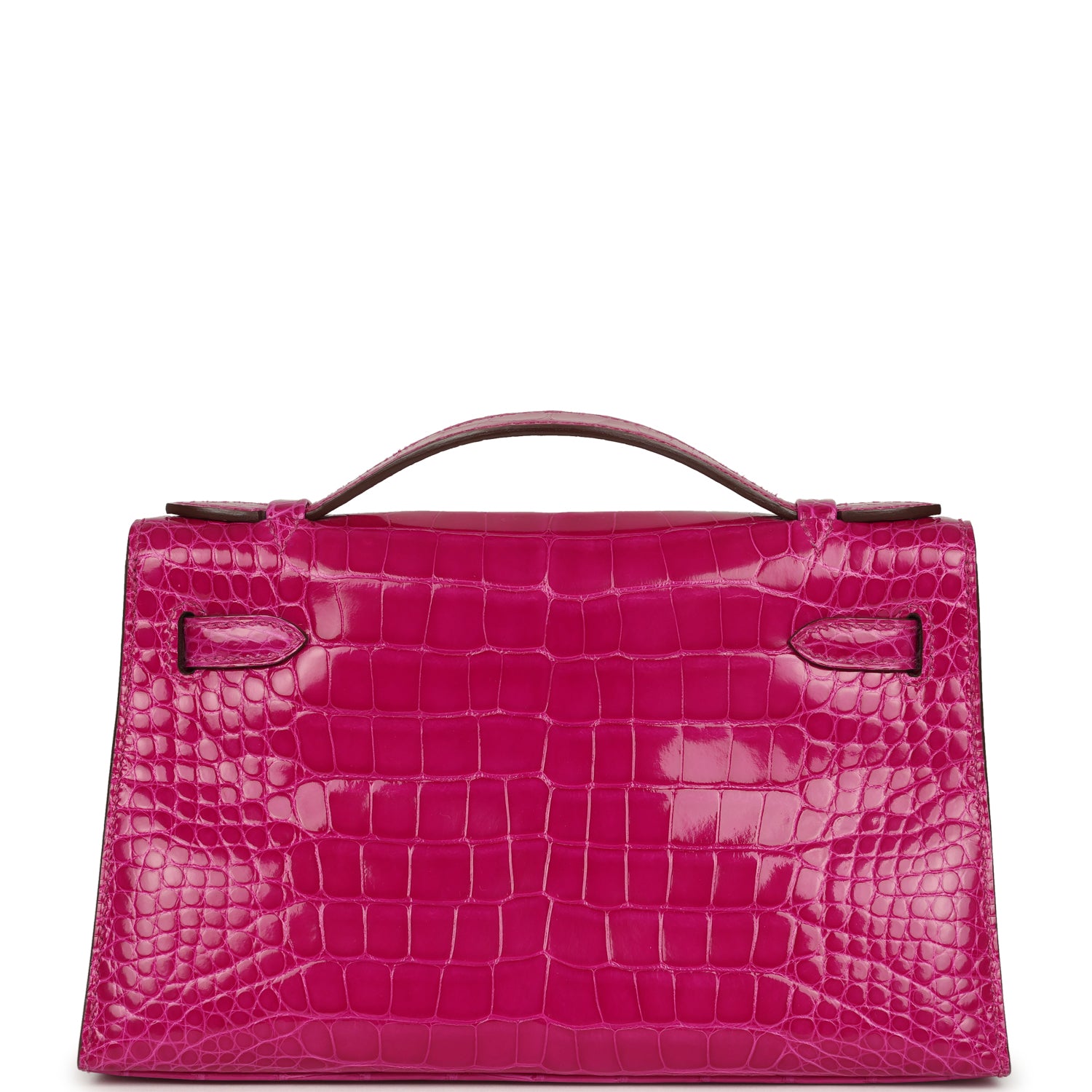 Hermes Kelly Pochette Rose Scheherazade Shiny Alligator Gold Hardware