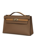 Hermes Special Order (HSS) Kelly Pochette Beige De Weimar and Biscuit Swift Permabrass Hardware