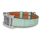 Hermes Heure H Watch XS Vert D’Eau Matte Alligator Mother of Pearl & Diamonds Palladium Hardware