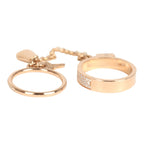 Pre-owned Hermes Kelly Cadenas Double Ring 18K Rose Gold & Diamonds