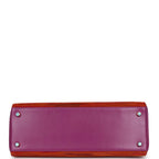 Vintage Hermes Kelly Retourne 32 Vibrato Cyclamen Box Gold Hardware