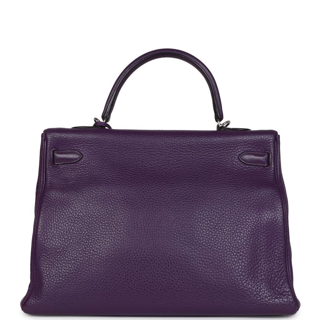 Hermes Kelly Retourne 35 Ultraviolet Clemence Palladium Hardware