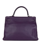Hermes Kelly Retourne 35 Ultraviolet Clemence Palladium Hardware