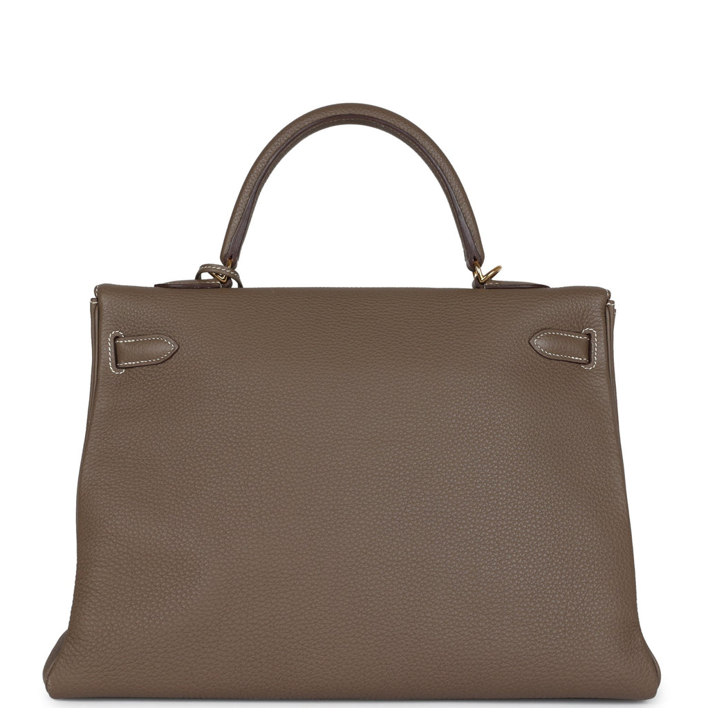 Hermes Kelly Retourne 35 Etoupe Togo Gold Hardware