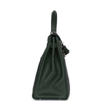 Hermes Ghillies Kelly 35 Retourne Vert Fonce Clemence and Vert Anglais Evercolor Palladium Hardware