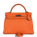 Hermes Kelly Retourne 32 Orange Togo Palladium Hardware