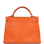 Hermes Kelly Retourne 32 Orange Togo Palladium Hardware
