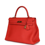Hermes Kelly Retourne 35 Capucine Togo Gold Hardware