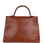 Hermes Ghillies Kelly Retourne 35 Fauve Tadelakt Permabrass Hardware