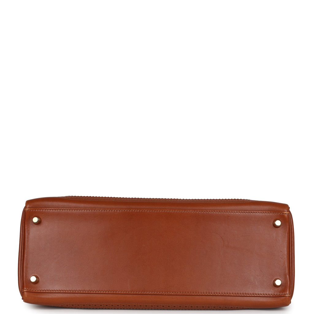 Hermes Ghillies Kelly Retourne 35 Fauve Tadelakt Permabrass Hardware