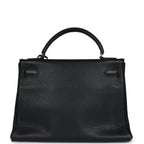 Vintage Hermes Kelly Retourne 32 Black Ardennes Gold Hardware