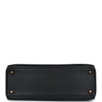 Vintage Hermes Kelly Retourne 32 Black Ardennes Gold Hardware