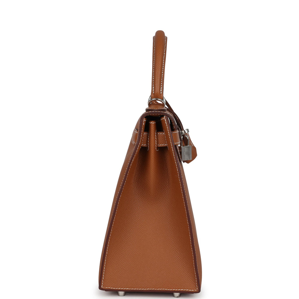 Hermes Kelly Sellier 28 Gold Epsom Palladium Hardware
