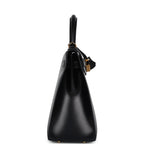Hermes Kelly Sellier 32 Black Box Gold Hardware