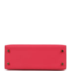 Hermes Kelly Sellier 25 Rose Extreme Epsom Gold Hardware