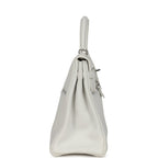 Hermes Kelly Lakis 35 White Swift Palladium Hardware