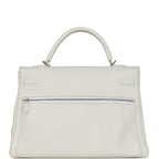 Hermes Kelly Lakis 35 White Swift Palladium Hardware