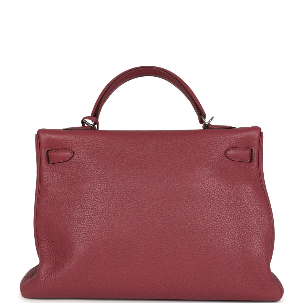 Hermes Retourne Kelly 35 Bois De Rose Clemence Palladium Hardware