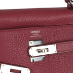 Hermes Retourne Kelly 35 Bois De Rose Clemence Palladium Hardware