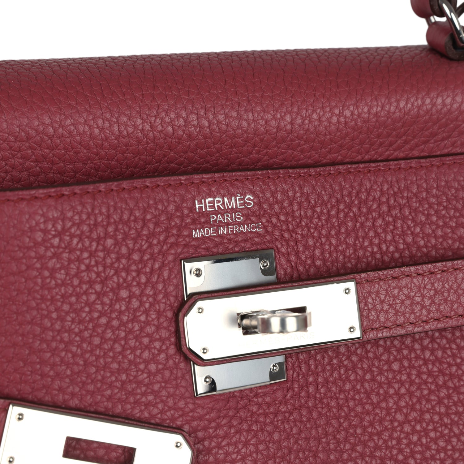 Hermes Retourne Kelly 35 Bois De Rose Clemence Palladium Hardware