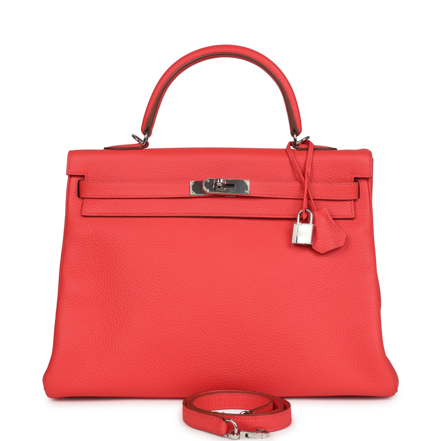 Hermes Retourne Kelly 35 Rose Jaipur Clemence Palladium Hardware