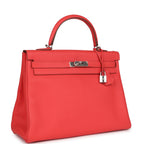 Hermes Retourne Kelly 35 Rose Jaipur Clemence Palladium Hardware