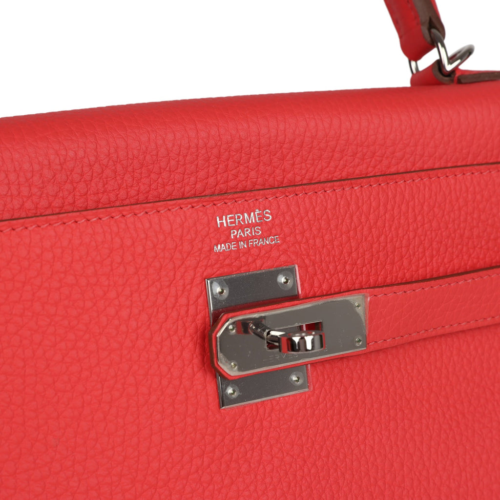 Hermes Retourne Kelly 35 Rose Jaipur Clemence Palladium Hardware